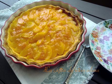 Tarta de mascarpone con naranja y melocotón - fácil