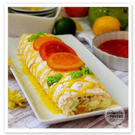 EL INVITADO DEL MES: LA CUCHARITA DEL POSTRE. ROLLO DE PAVLOVA DE CÍTRICOS EL INVITADO DEL MES: LA CUCHARITA DEL POSTRE. ROLLO DE PAVLOVA DE CÍTRICOS