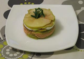 Timbal de foie, manzana y queso de cabra Timbal de foie, manzana y queso de cabra