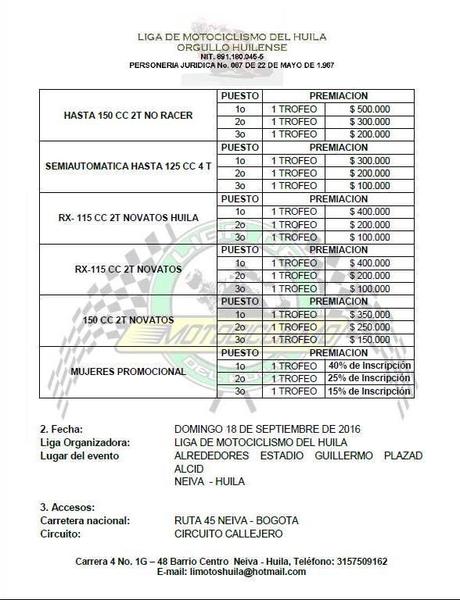 III Valida Departamental Velocidad (Neiva Huila)