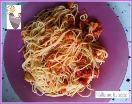 Espaguetis con verduras con Actifry
