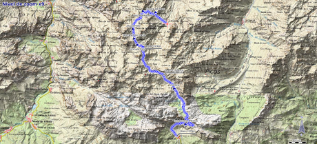 Mapa ruta Urriellu Fuente De por Horcadas Arenizas y Senda del Hachero
