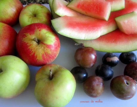 Dulce o membrillo de manzana y corteza de sandia