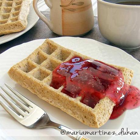 Dieta Dukan, desayunos: gofres de salvado de avena con mermelada de chía