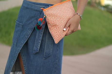 TIED DENIM SKIRT