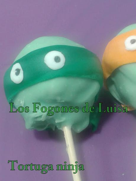 CAKE POPS Y GALLETAS TORTUGAS NINJAS PARA DAVID