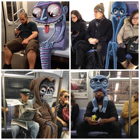 Este diseñador ilustra criaturas imaginarias en el metro de Nueva York