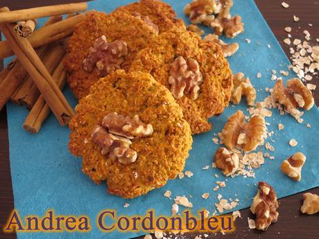 GALLETAS DE CALABAZA, AVENA, CANELA Y NUECES. SNACK FITNESS, SANO Y RICO.