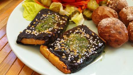 Pescado vegano de tofu