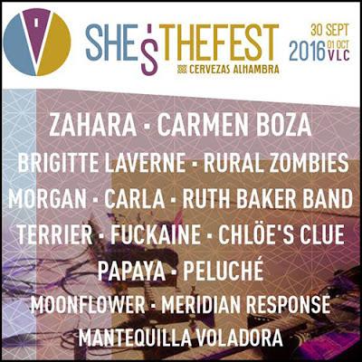 She's The Fest 2016: Carmen Boza, Zahara, Rural Zombies, Moonflower...