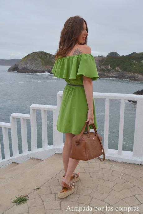 VESTIDO VERDE OFF SHOULDER