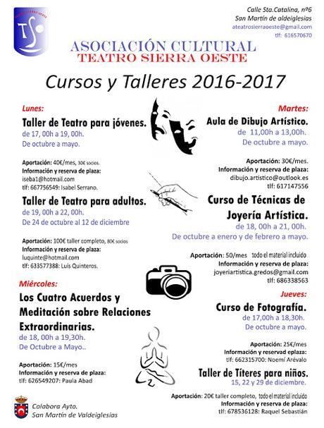 La Asociación Cultural Teatro Sierra Oeste propone una gran selección de actividades y cursos para el curso 2016/2017