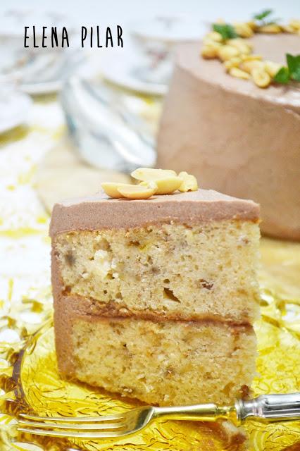 Tarta de plátano y mantequilla de cacahuete