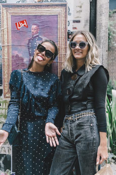 TOPSHOP UNIQUE lfw-london_fashion_week_ss17-street_style-outfits-collage_vintage-vintage-topshop_unique-polka_dot_dress-white_mules-topshop_boutique-adenorah-52