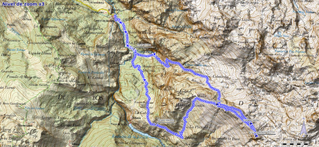 Mapa de la ruta a los Sedos de Ozania y Camperón