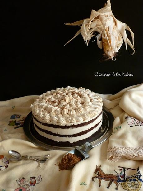 Tarta de Chocolate con crema Gofio y Gofio frito Tarta de Chocolate con crema Gofio y Gofio frito