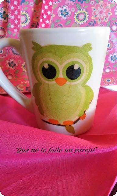 Taza Decorada con Decoupage