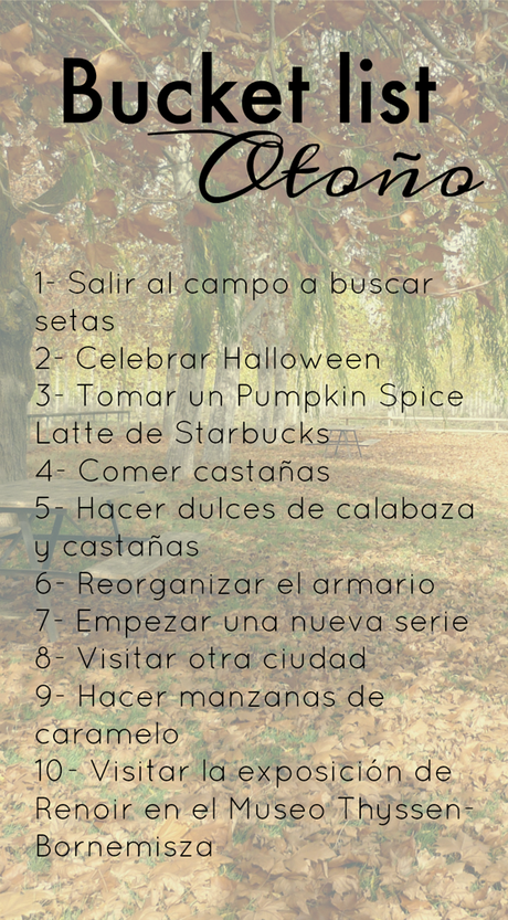 Bucket list para otoño Bucket list para otoño
