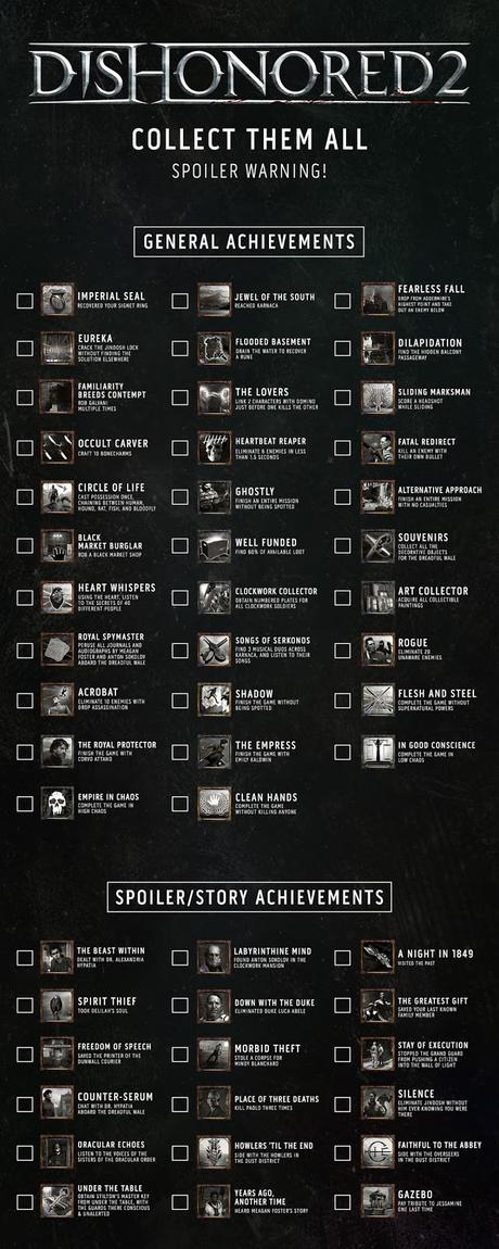 Dishonored 2 presenta su lista de logros y trofeos Dishonored 2 presenta su lista de logros y trofeos