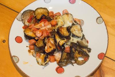 Berenjenas con salchichas y pavo light a la parmesana Berenjenas con salchichas y pavo light a la parmesana