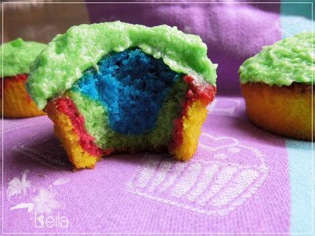 Muffins arcoiris. Homenaje a Meritxell Muffins arcoiris. Homenaje a Meritxell