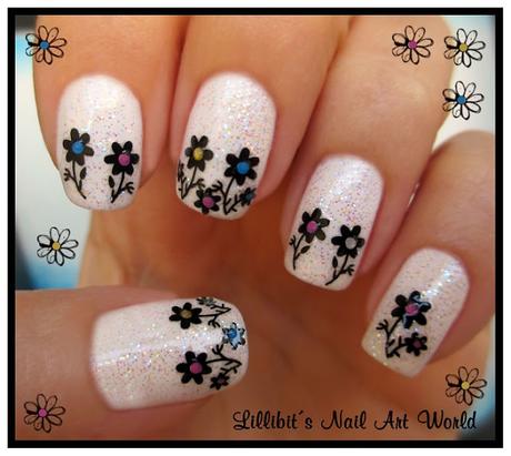 RETO COLORES 4 (Blanco): Florecillas negras RETO COLORES 4 (Blanco): Florecillas negras