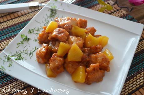 Pollo con Piña estilo chino Pollo con Piña estilo chino