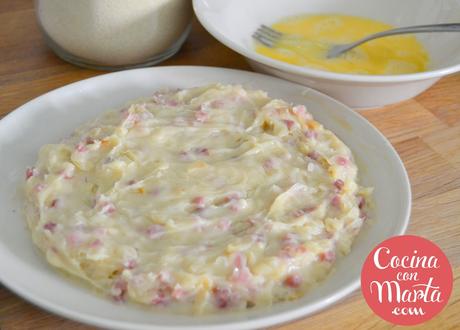 receta casera de croquetas de jamón sin leche, sin lactosa, apta para alergia a la proteína de la leche de la vaca, intolerancia, leche vegetal, leche de arroz, de almendras, de soja, cocina con marta, croquetas