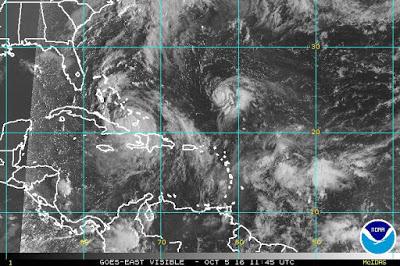 Las lluvias seguirán este miércoles por huracán Matthew.