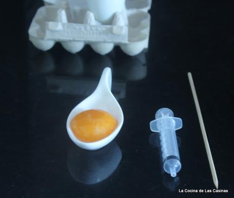 Yema de Huevo, Salsa de Calamar en su Tinta o de Tomate, cocina a la inversa #CookingTheChef Yema de Huevo, Salsa de Calamar en su Tinta o de Tomate, cocina a la inversa #CookingTheChef