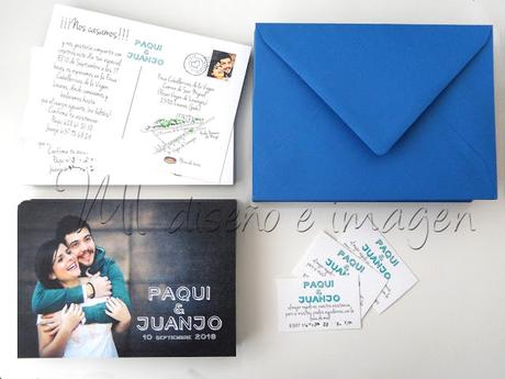Invitaciones de boda estilo postal