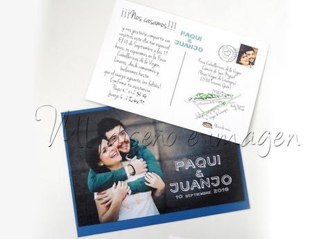 Invitaciones de boda estilo postal