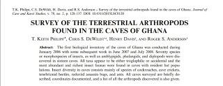 Diversidad de artrópodos en cuevas de Ghana