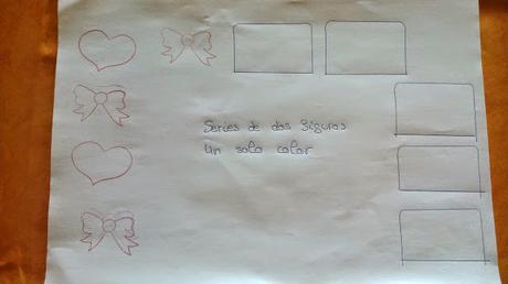 Aprender las series con juego de sellos Series de dos figuras con un solo color