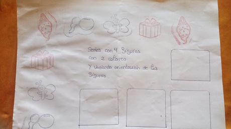 Aprender a hacer series con cuatro figuras distintas y dos colores distintos Mejorar la concentración