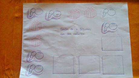 Serie de dos figuras con dos colores distintos juego de sellos