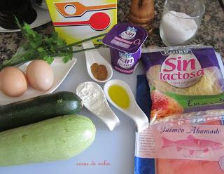 Terrina de calabacín y salmón, sin gluten y sin lactosa