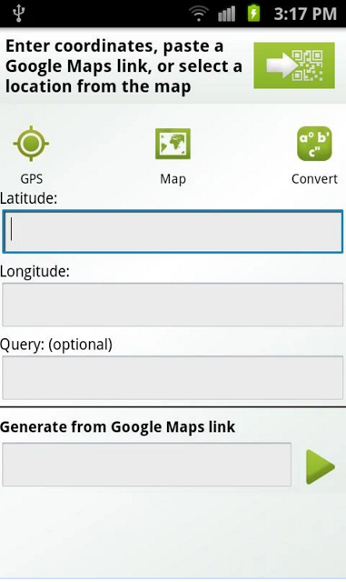 QR-GPS Complemento de QR Droid para generar Códigos QR Geolocalizados