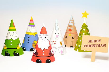 Divertidos conos navideños para imprimir Divertidos conos navideños para imprimir