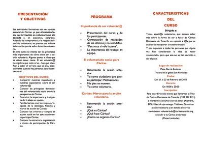 Curso Voluntariado Cáritas Tenerife Curso Voluntariado Cáritas Tenerife