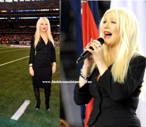 Christina Aguilera elige un look sobrio para cantar el Himno Nacional en la Super Bowl
