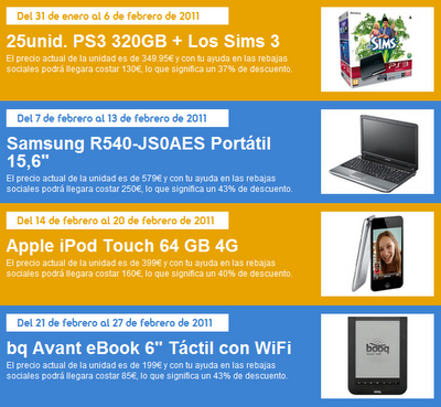 Social Fnac. El usuario marcando el precio de los productos Social Fnac. El usuario marcando el precio de los productos