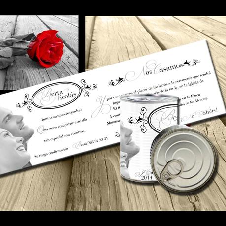 Invitación de Boda en Lata Invitación de Boda en Lata