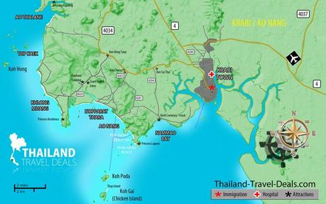 Mapas de Tailandia Mapa de Krabi