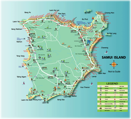Mapas de Tailandia Mapa de Samui