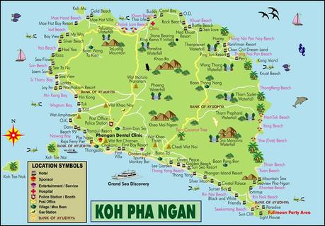 Mapas de Tailandia Mapa de Koh Phangan
