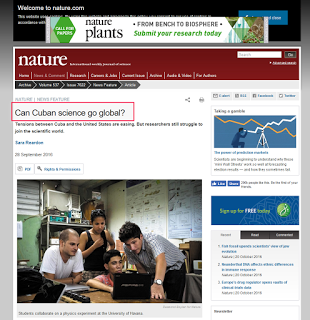 Revista Nature: Casos de bloqueo a la cientificos cubanos