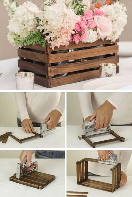 DIY Rustic Stick Basket: Never throw away the paint stir sticks next time! Check out this one, you will find you can use them to a beautiful and inexpensive basket as a decorative centerpiece or as stylish storage on a shelf.: 