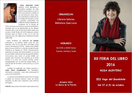 Rosa Montero, autora de nuestra XII Feria del Libro