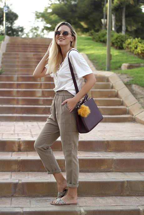 CARGO PANTS & LACE UP SHIRT